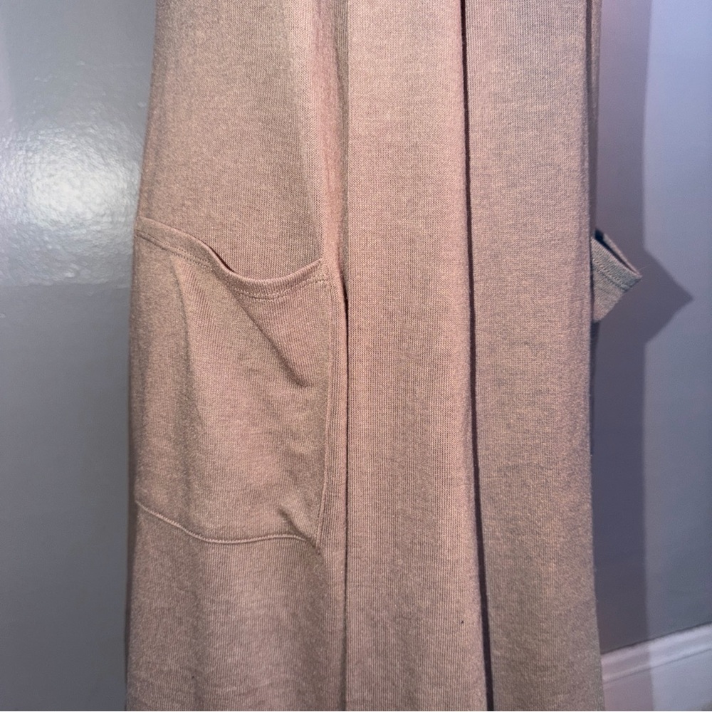 Olivia Blu Duster Cardigan Women’s Small Marled Brown Long Sleeves Pockets - Picture 3 of 5